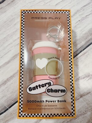 PRESS PLAY Coffee Cup Heart Cute 5000 mAh Power Bank Charm De Battery