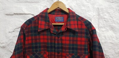 Vintage 70's Pendleton MacLean Tartan Wool Plaid Board Shirt