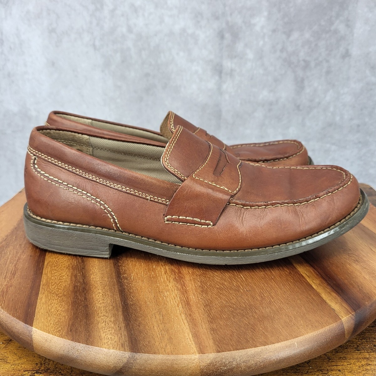 Sperry Top Sider Penny Loafers Mens 9.5 M Brown Leather Slip  display picture 1
