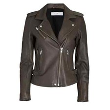 Iro Newhan Brown Lamb Leather Biker Moto Jacket Size 38/ Us 6 Nwt Retail $1345