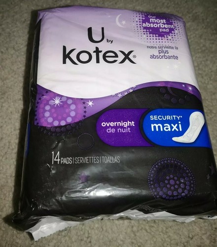 U By Kotex Overnight Security Maxi Pads Without Wings 14pack Ebay