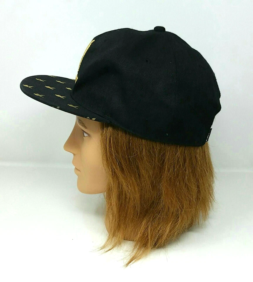 Playboy Hat Men's Snapback Embroidered Gold and Black Cap Logo In Front Bunny   - Image 4 of 4