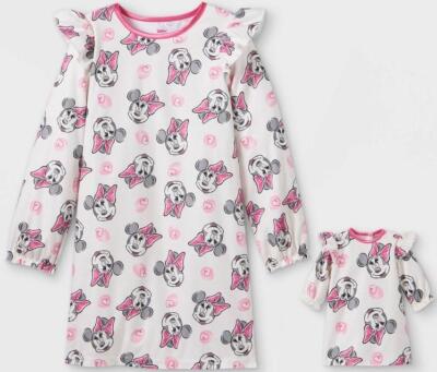 Girls' Disney Junior Minnie Mouse Doll and Me Pajama Night Gown Set Size 4T
