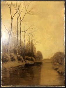 DUTCH IMPRESSIONIST Antique~ ROSSUM DU CHATTEL (1857-1917) ~ Plein Air PLAQUE