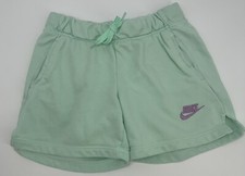 Nike Girls' French Terry Shorts Green Lavender Logo DA1405 Choose Size Large