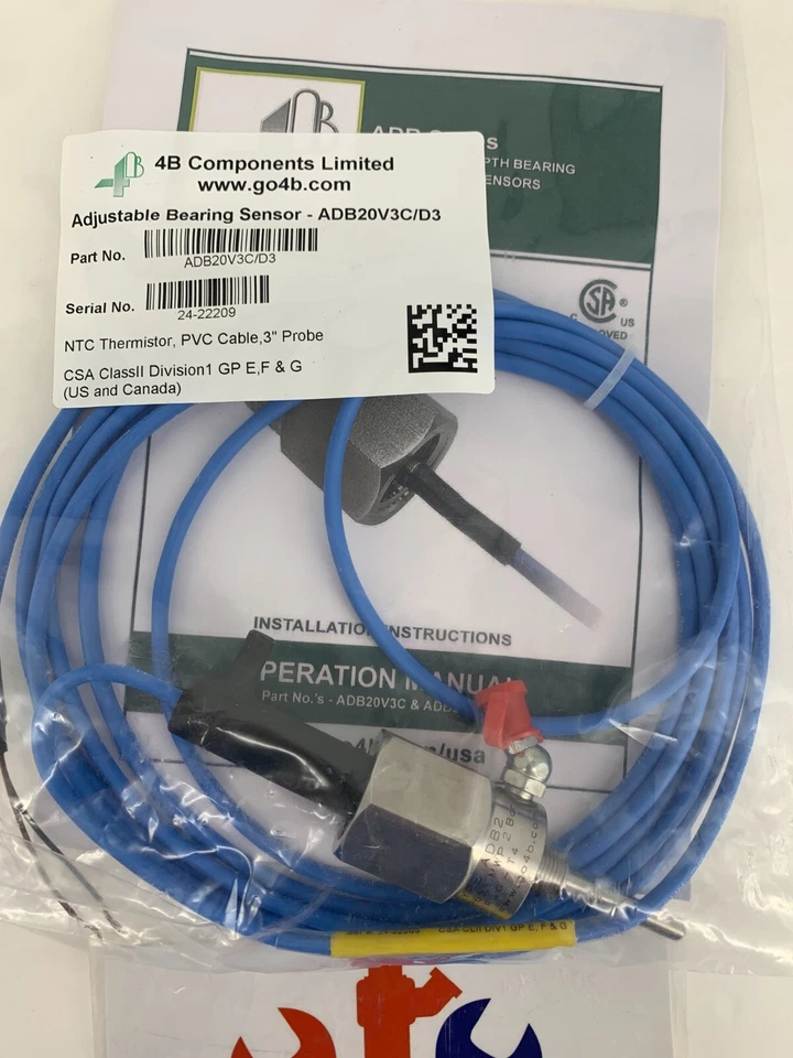 4B Components ADB20V3C/D3 Adjustable Depth Bearing Temp Sensor 3" Probe - Image 2 of 4