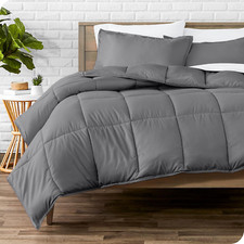 Ultra-Soft Twin XL Comforter Set - Goose Down Alternative - All Season Grey