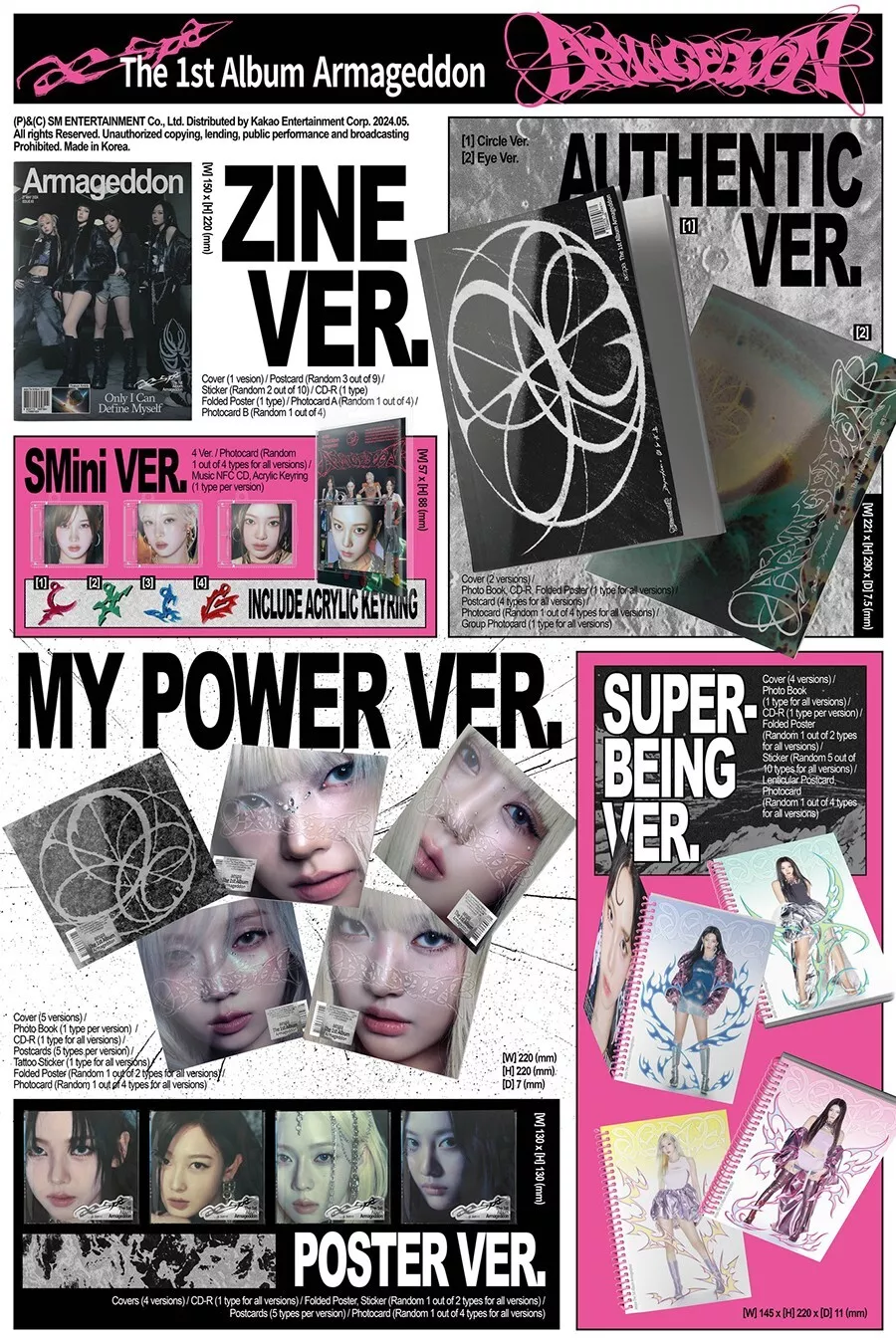 AESPA ARMAGEDDON The 1st Album ZINE Ver/CD+Post Card+2 Card+ AESPA ARMAGEDDON The 1st Album ZINE Ver/CD+Post Card+2 Card+