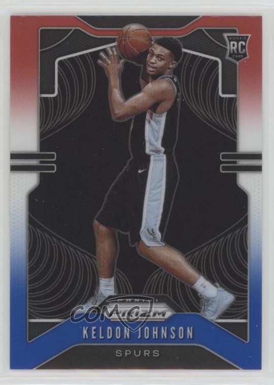 2019-20 Panini Prizm Rookie Red White & Blue Prizm Keldon Johnson #273 18ms