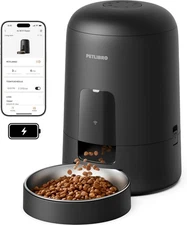 PETLIBRO 2L Automatic Cat Feeder Wi-Fi Rechargeable Timed Feeder Black
