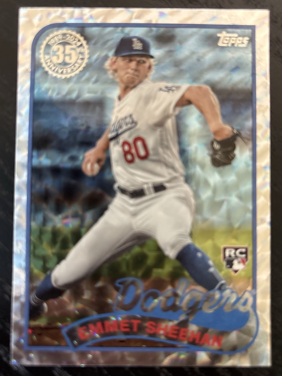 2024 Topps Series 1 - Emmet Sheehan #283 Silver Crackle Foil (RC)