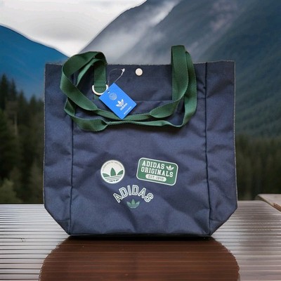 ADIDAS Originals Simple Canvas Tote Shoulder Bag 15X14X4'' Navy Blue Green