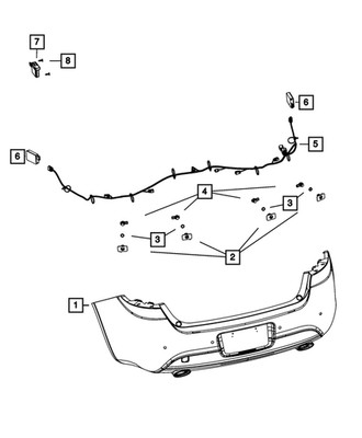 Genuine Mopar Rear Fascia Wiring 68199791AB