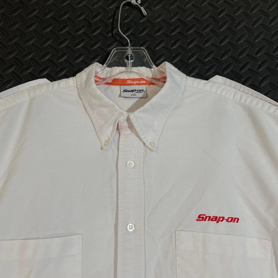 Camisa de uniforme polo bordada blanca a presión Japón con botones para hombre talla XXL Foto 2 de 4