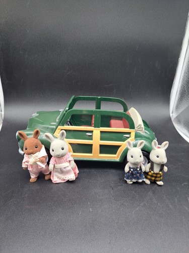 Calico Critters Sylvanian Families Green Woody Family Convertible Car W Family - Picture 1 of 24