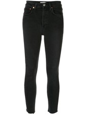 RE/DONE Originals High Rise Ankle Crop Jeans in Black