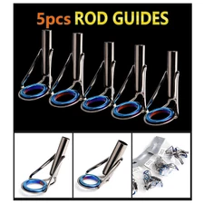 FISHKING 5pcs Stainless Steel Inserts Fishing Rod Guides for Smooth Casting