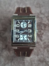 Festina orologio uomo quarzo analogico rettangolare acciaio 5 ATM pelle marrone