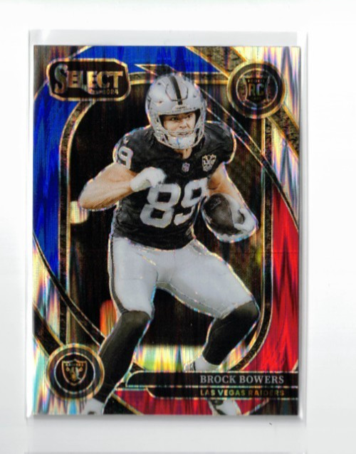 2024 Panini Select - Club Level Brock Bowers #222 Red & Blue Shock Prizm (RC)