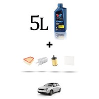 Hoffcar Wartungsset 4 Filter Und 5L ÖL FüR VW Polo IV (9N) 1.9 TDI 96KW Ab 20