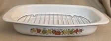 Vintage 1970's CorningWare Spice O'Life Open Roaster Casserole Dish w/Metal Rack