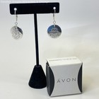 Avon 2010 Lita Scroll Silver Tone Earrings IOB 7.1g — photo 1