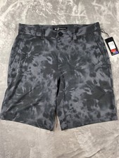 NWT Travis Mathew Kapu Golf Chino Stretch Shorts 9' Inseam Black Tie Dye 30 NEW