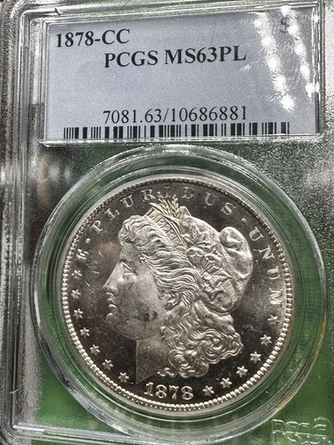 1878 CC Morgan Silver Dollar PCGS MS63 PL PROOF LIKe