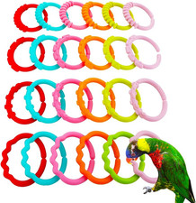 24 Pcs Bird Chewing Toy Parrot Plastic Large Link DIY Cage Accessories