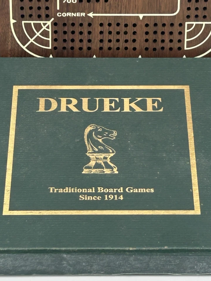 Vintage Drueke 4 Track Cribbage Board Solid Walnut Rare Model 814.00 Beautiful - Image 3 of 4