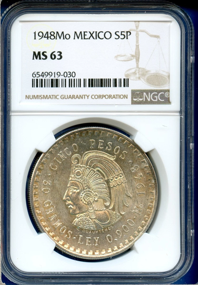 Uncirculated 5 Pesos 1948 Year Mexican Coins (1905-Now) for sale