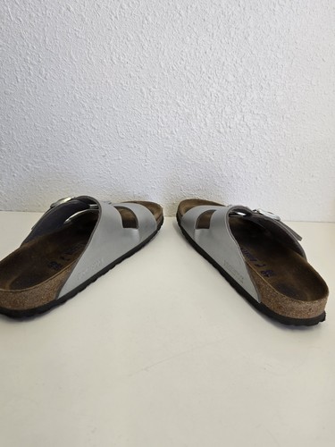Birkenstock Arizona Silver Anatomic Cork Sandal L5 EU 40 Soft Footbed - Picture 15 of 15