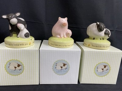 3 X Grasslands Road Miniature Banks, Cow, Sheep and Pig with Babies