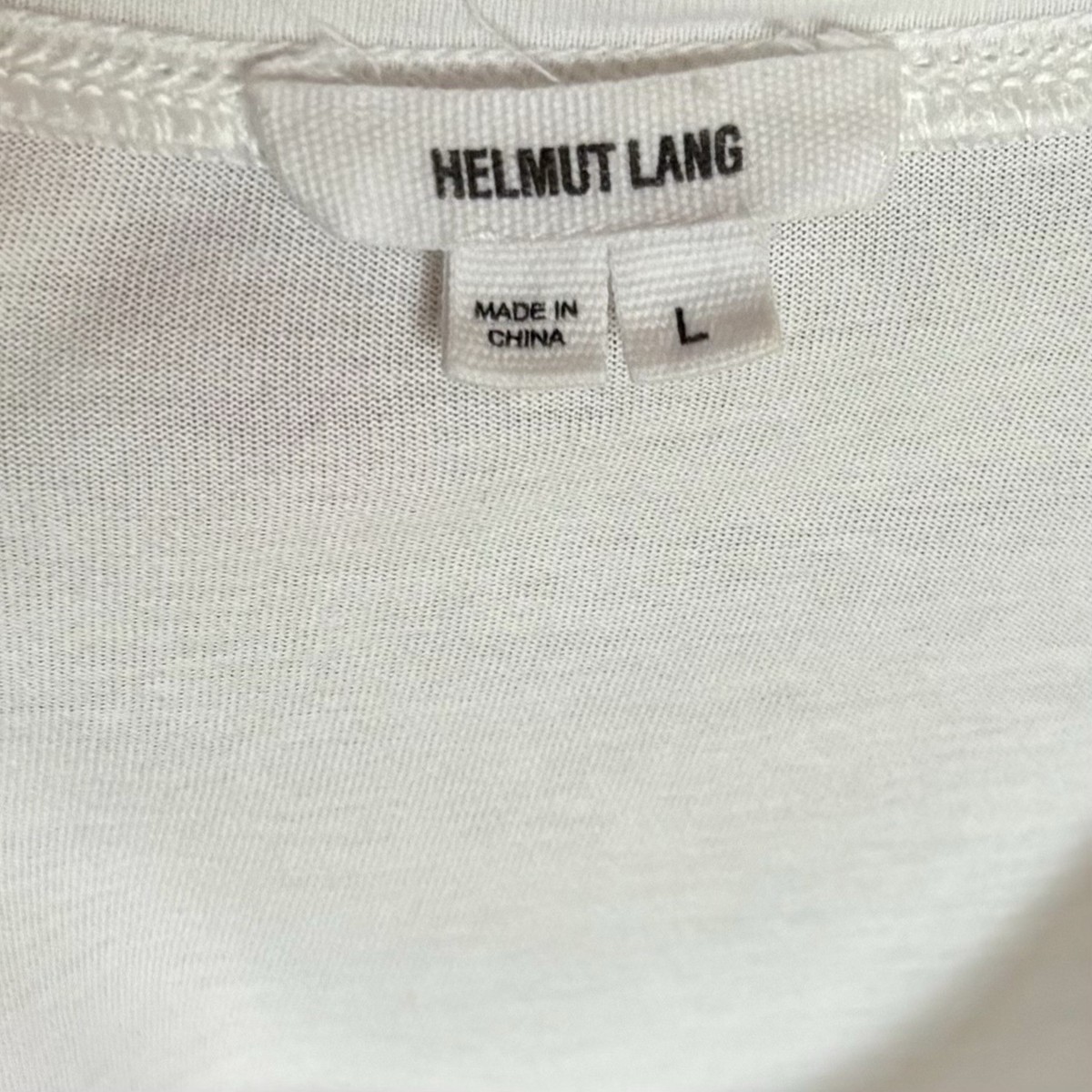 Helmut Lang-White Cotton Sleeveless Oversized Tee w/ Silk Panel-Large View 6