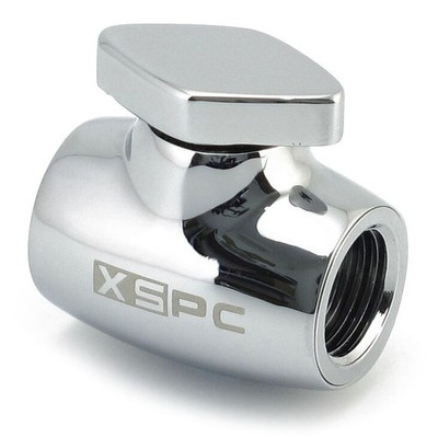 XSPC G1/4 Kugelhahn - Messing, Silber-Chrome