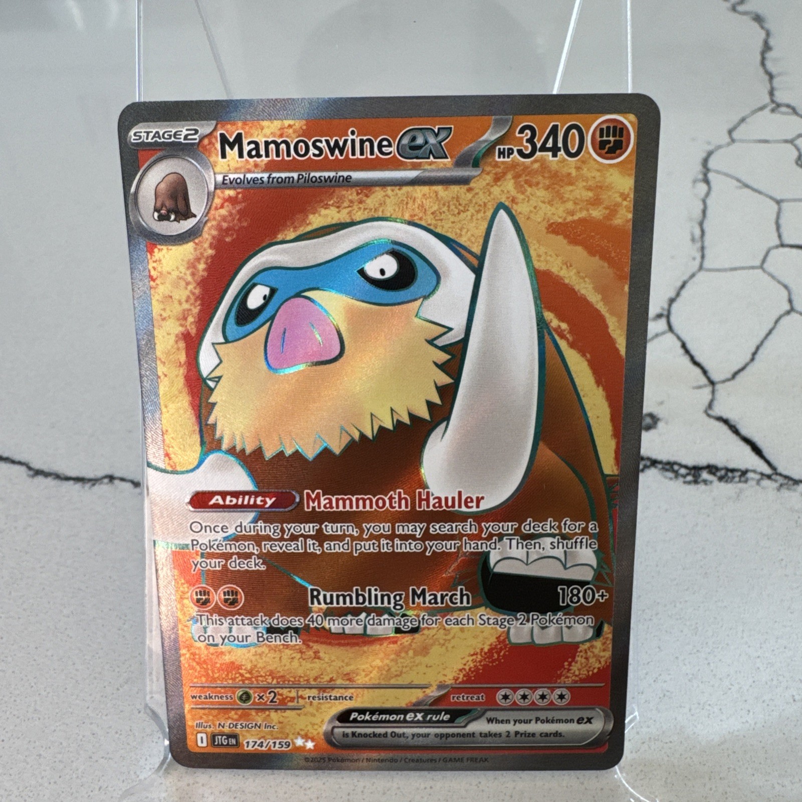 Mamoswine ex 174/159 Ultra Rare Journey Together Pokemon NM