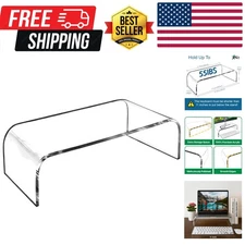 AMT  Acrylic Clear Monitor Riser Laptop/PC/Multimedia Monitor Stand for Home ...
