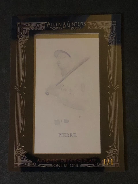 2012 Topps Allen & Ginter Juan Pierre #2 schwarze Druckplatte #1/1 ⚾ Phillies