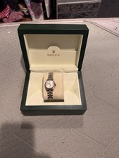 Rolex oyster perpetual date 18k two tone ladies watch with box