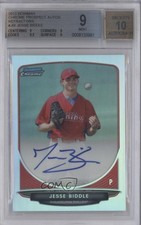 2013 Bowman Chrome Prospects Refractor 92/500 Jesse Biddle BGS 9 MINT Auto 2o2