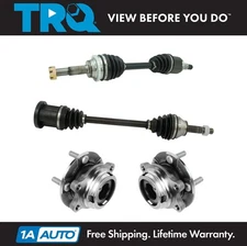 TRQ Front CV Axle Shaft Assembly Wheel Hub Bearing Set 4pc for G25 G35 G37 AWD