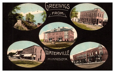 #ad Greetings From Waterville Five Views MN C1910s Postcard AH3 $12.50