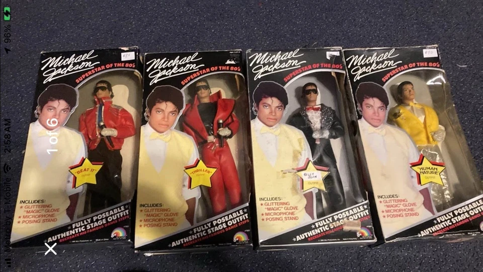 "Figuras de acción Michael Jackson raras de 12"" con accesorios 4 muñecas nuevas en paquete" Foto 2 de 4