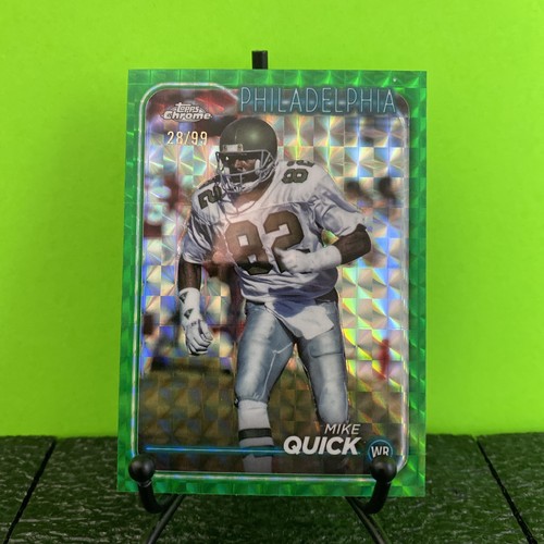 2024 Topps Chrome - Mike Quick #159 rifrattore geometrico verde #d 28/99 - Foto 9 di 14