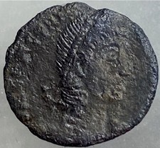 Ancient Roman Coin 353-354 AD Emperor Constantius II Battle Scene Fel Temp Rep