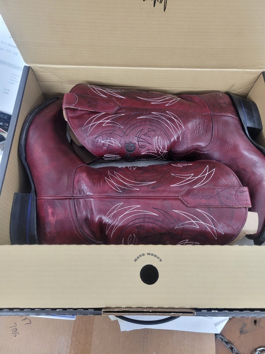 $459 Alvies Billy Gibbons ZZ Top BFG Red Leather 11 EE 33  display picture 1