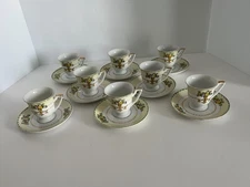 Vintage Porcelain Mini Tea Cups & Saucers JAPAN Set of 8