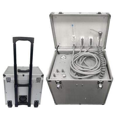 Portable Dental Delivery Unit With Air Compressor & Suction - 4-Hole, Rolling Case, 110V