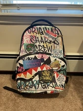 Sprayground Sharks In Paris The Rizz Cream Bianco Graffiti Backpack