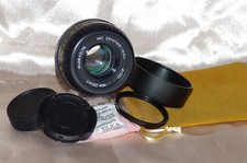 RARE objectif ZENITAR 50mm f2 M42 avec bouchons, filtre, pare-soleil, housse TBE